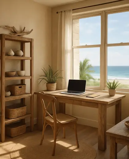 rustic condo — home office (coastal)