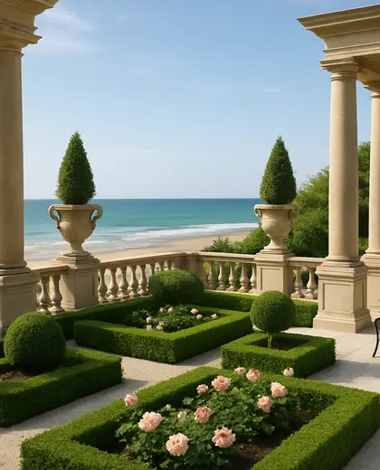 neoclassical garden — terrace (beach)