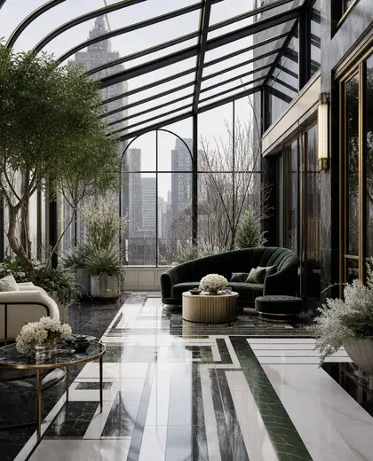 art deco garden — winter garden (urban)