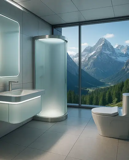 futuristic office space — bathroom (alpine)