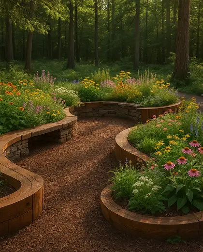 sustainable public space — flower bed (forest)