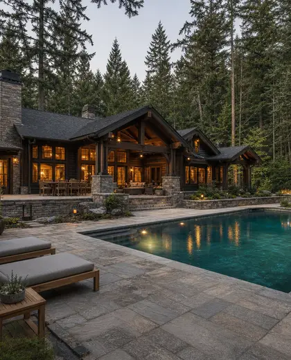 craftsman house — pool (forest)