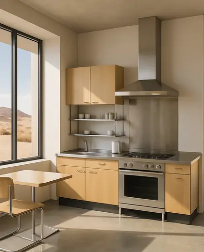 bauhaus salon — small kitchen (desert)