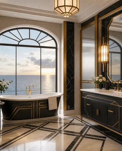 art deco home — bathroom (ocean)