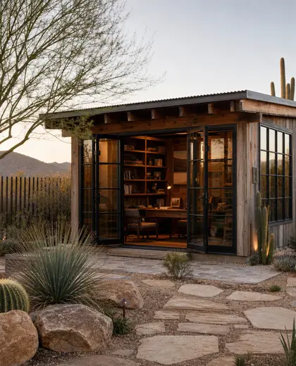rustic backyard — study (desert)