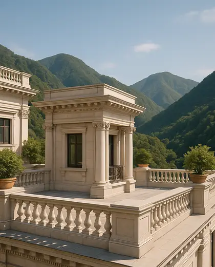 neoclassical apartment — roof (mountain)
