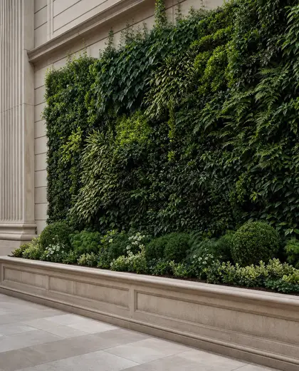 neoclassical vertical garden — raised garden bed (urban)