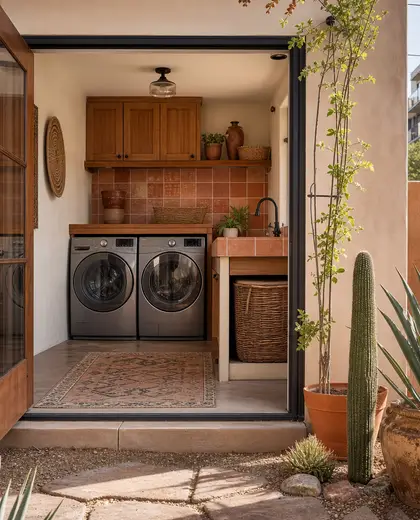 southwestern yard — laundry room (urban)