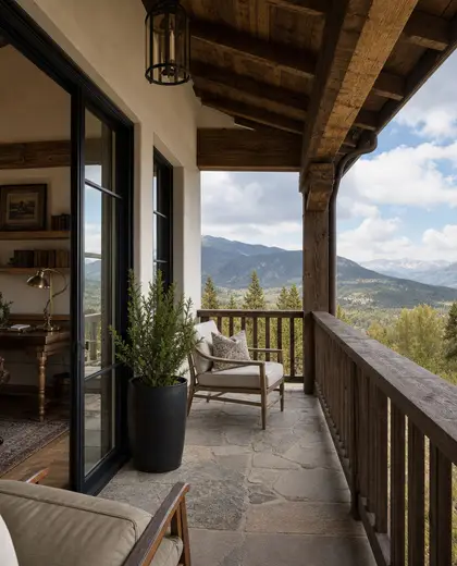 farmhouse office space — balcony (mountain)