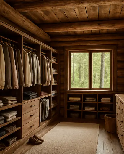 rustic house — walk in closet (forest)