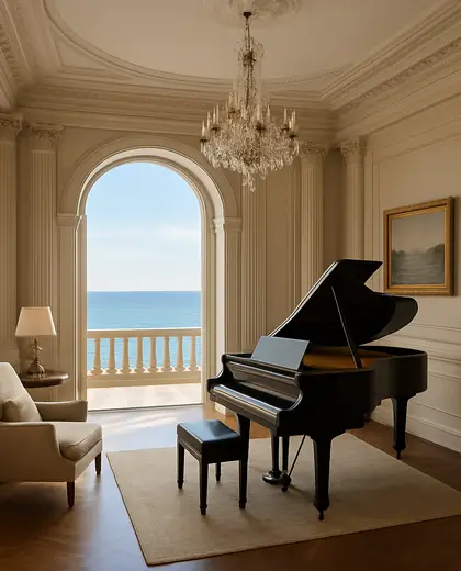 neoclassical hotel — music room (ocean)