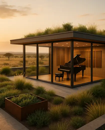 modern rooftop garden — music room (savanna)
