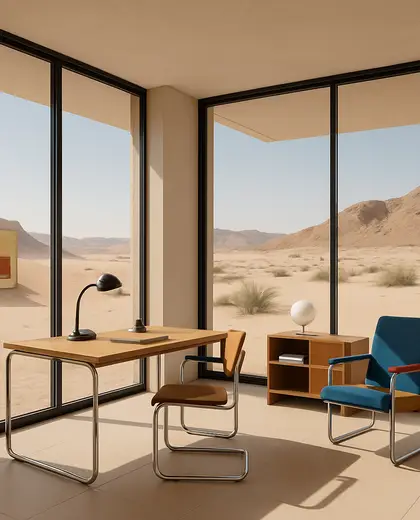 bauhaus condo — home office (desert)