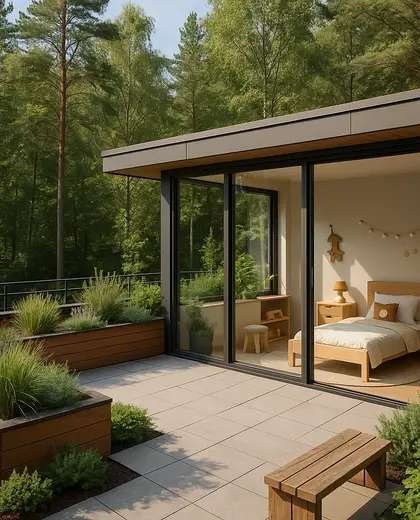 modern rooftop garden — childrens bedroom (forest)