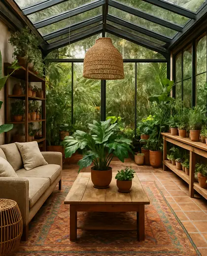eclectic store — sunroom (tropical)