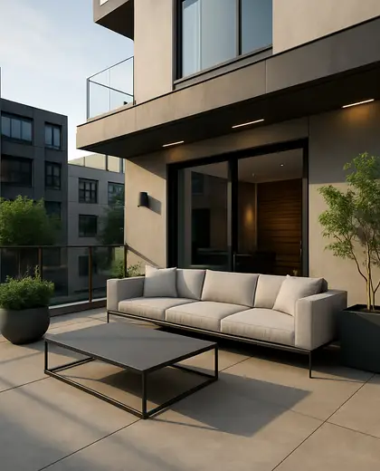contemporary house — patio (urban)
