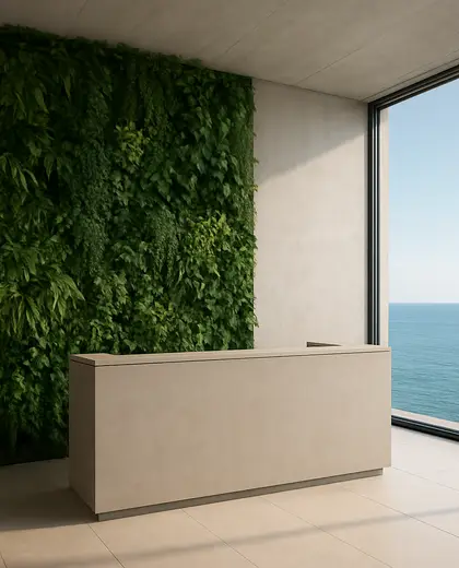 minimalist vertical garden — reception (ocean)