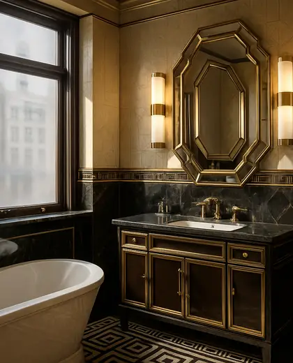 art deco house — bathroom (urban)