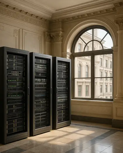 neoclassical apartment — server room (urban)