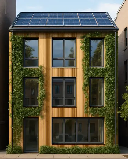 sustainable facade — home office (urban)