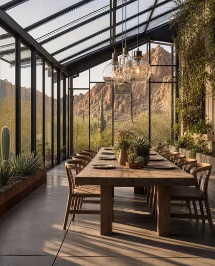sustainable greenhouse — dining room (desert)
