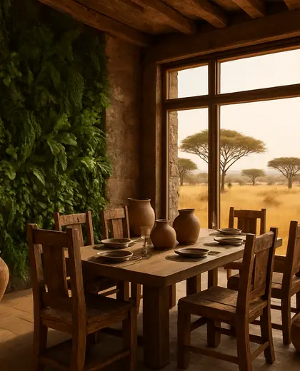 rustic vertical garden — formal dining room (savanna)
