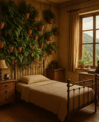 vintage vertical garden — youth bedroom (mountain)