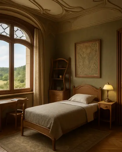 art nouveau condo — youth bedroom (rural)