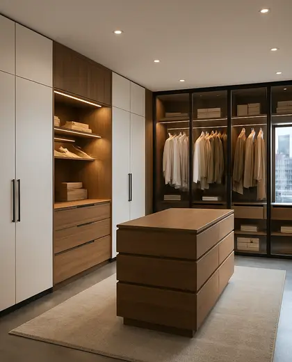 modern house — walk in closet (urban)