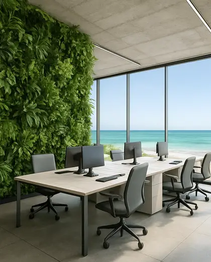 modern vertical garden — open office (beach)
