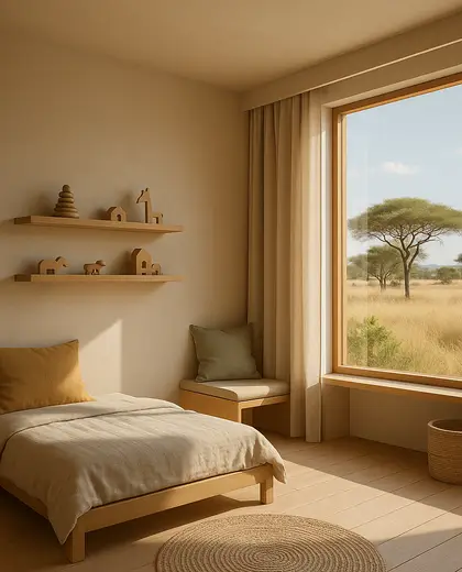 minimalist salon — childrens bedroom (savanna)
