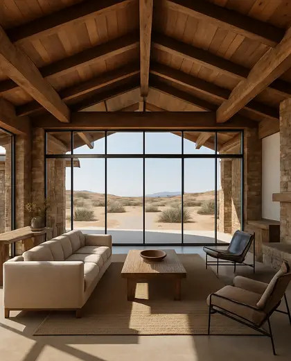 contemporary farmhouse — main hall (desert)