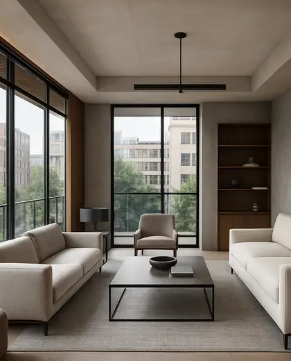 modern house — living room (urban)