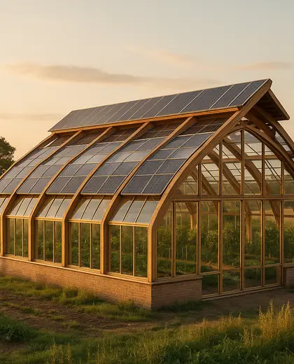 sustainable greenhouse — roof (rural)