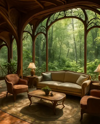 art nouveau garden — family room (forest)