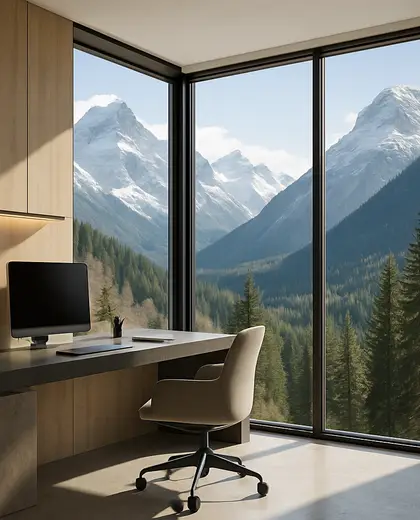 modern apartment — home office (mountain)