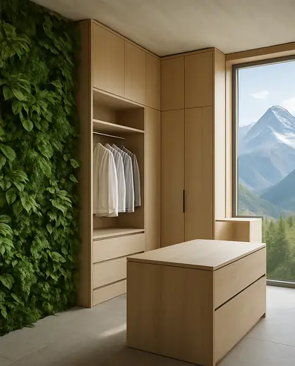 minimalist vertical garden — dressing room (alpine)