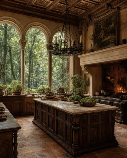 renaissance salon — kitchen (forest)