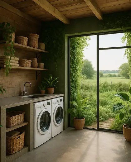 sustainable garden — laundry room (rural)
