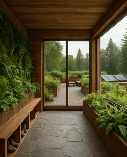 sustainable rooftop garden — mud room (forest)