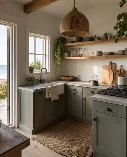 sustainable farmhouse — small kitchen (beach)