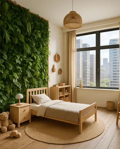 sustainable vertical garden — childrens bedroom (urban)