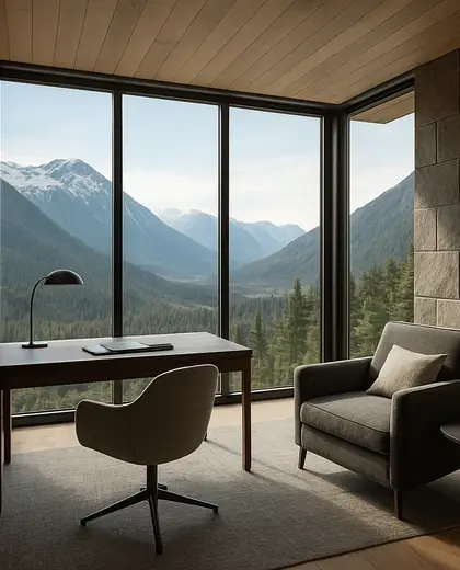 contemporary penthouse — study (mountain)
