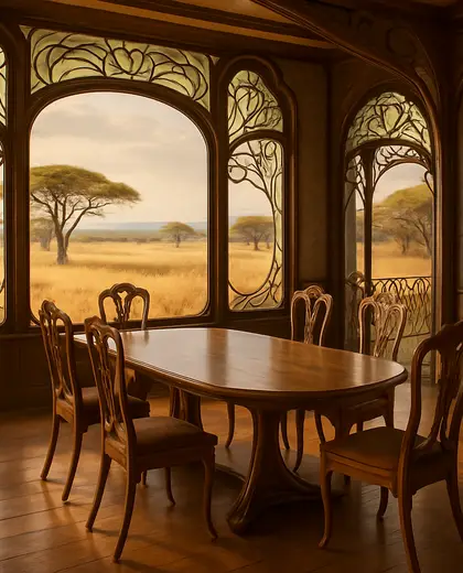 art nouveau house — formal dining room (savanna)