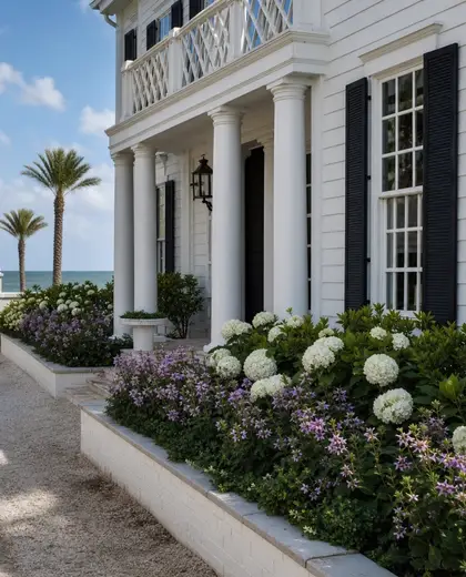 colonial facade — flower bed (beach)