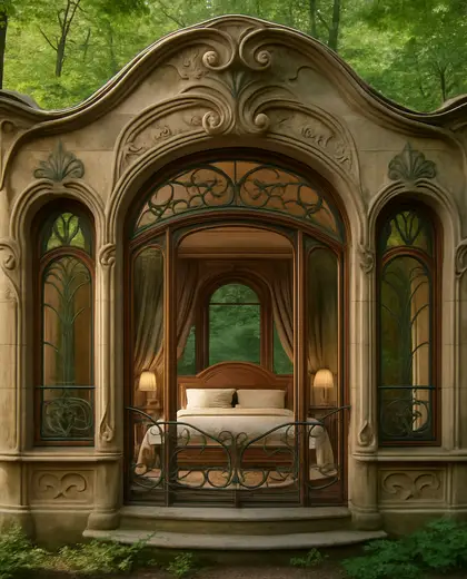 art nouveau facade — bedroom (forest)