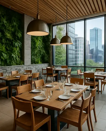 sustainable theater — formal dining room (urban)