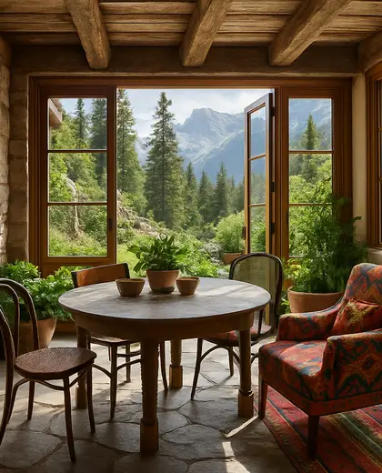 eclectic garden — informal dining room (alpine)