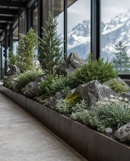 industrial indoor garden — edging (alpine)
