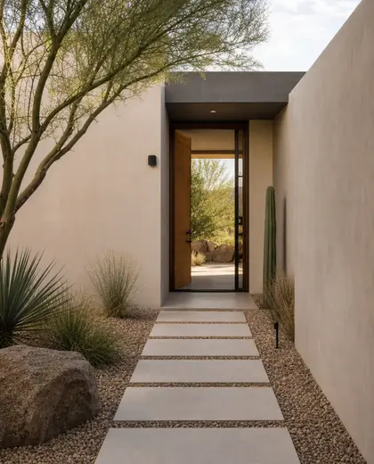 minimalist backyard — entryway (desert)